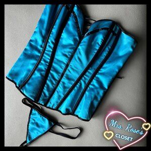 Shirley of Hollywood Aqua Corset Size 36